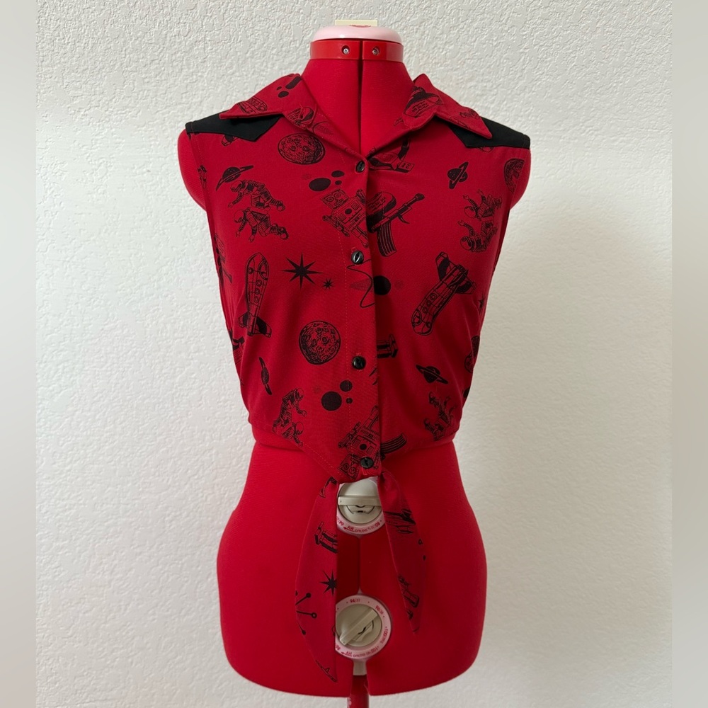 Atomic Space Print Crop Top